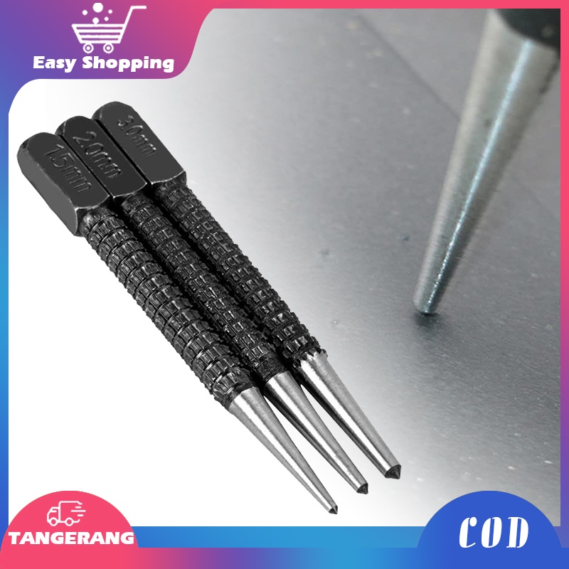 Jual 3pcs Penanda Titik Bor Alat Drip Center Punch Set Metal Drill ...
