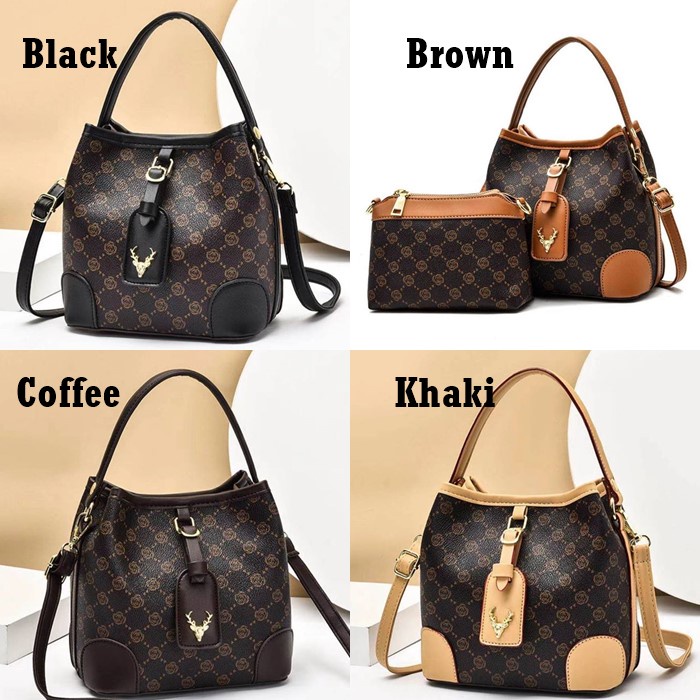 Jual Handbag 2IN1 GD18009 Tas Jinjing Selempang Wanita Motif Kepala ...