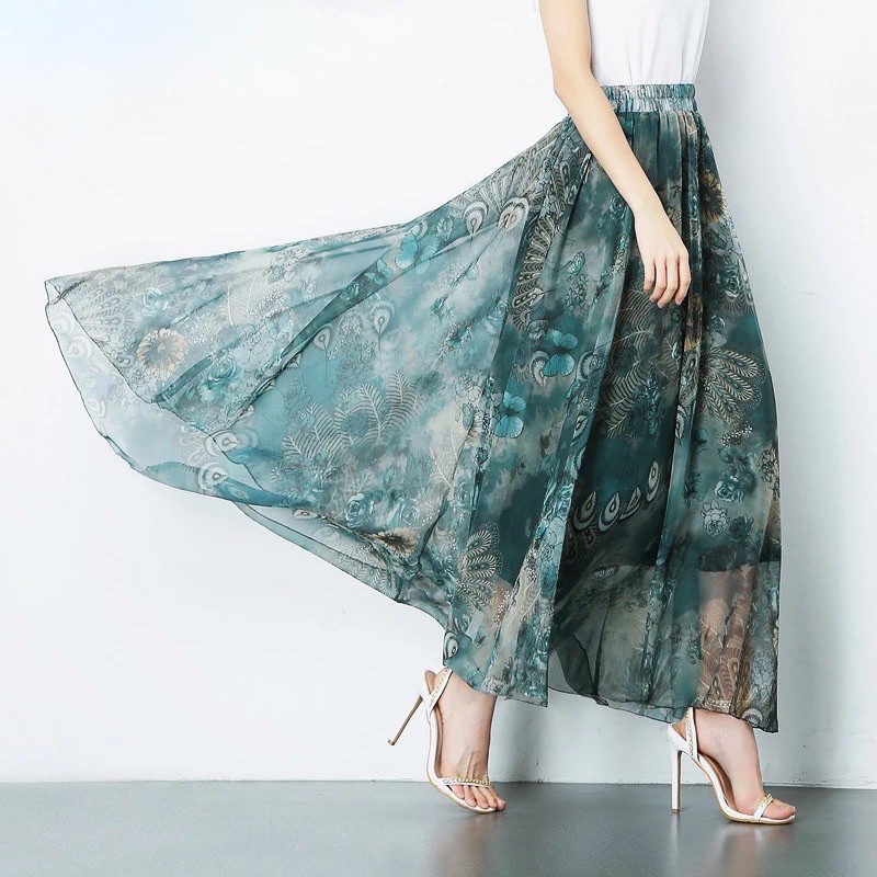 Jual Rok Tutu Korea Panjang Printing Bunga / Korean Tutu Maxi Skirt ...