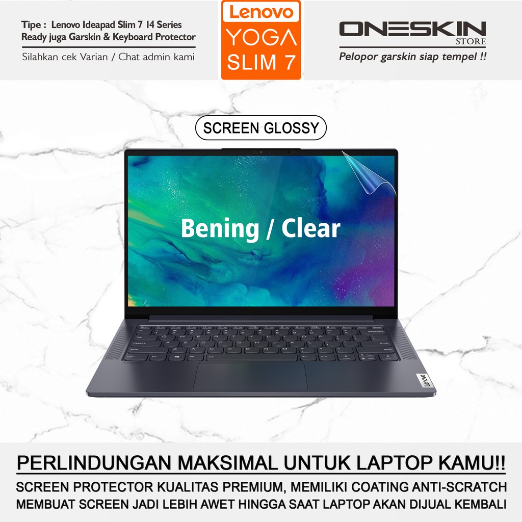 Jual Anti Gores Screen Protector Lenovo Yoga Slim 7 7i 14 15 14ARE 14IIL 14ITL 15IIL 15IMH 15ITL
