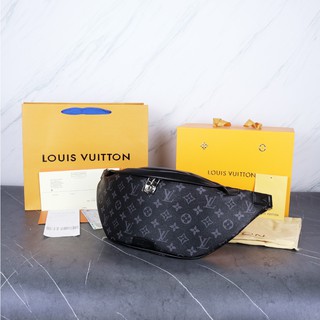 Bumbag Waistbag Tas Sabuk Pria LV LOUIS VUI TTON MONOGRAM EMBOSS HITAM  KULIT ASLI PREMIUM