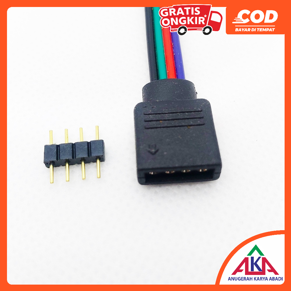 Jual Kabel Konektor LED strip / konektor modul 4 pin controller LED ...