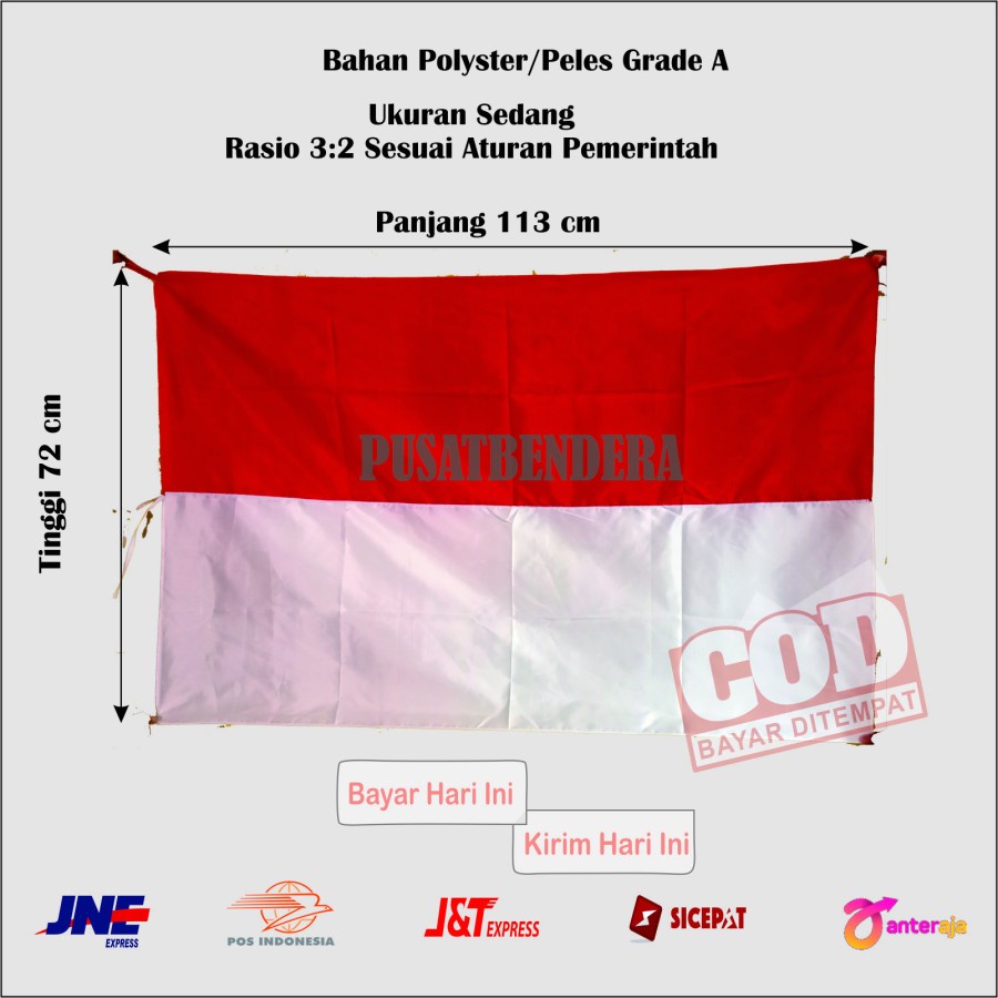 Jual Bendera Indonesia Merah Putih Premium Quality 120x80 120 X 80 135x90 135 X 90 Shopee 4751