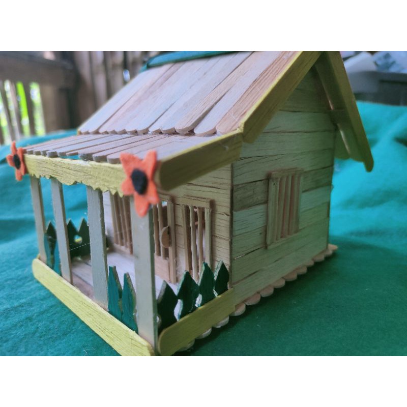 miniatur rumah betawi prakarya kerajinan tangan stik es krim