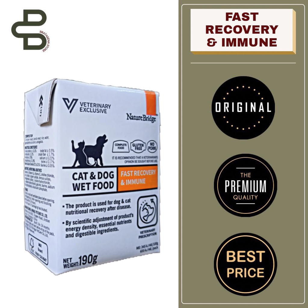 Jual NATURE BRIDGE FAST RECOVERY & IMMUNE FOR CAT & DOG WET FOOD 190GR ...