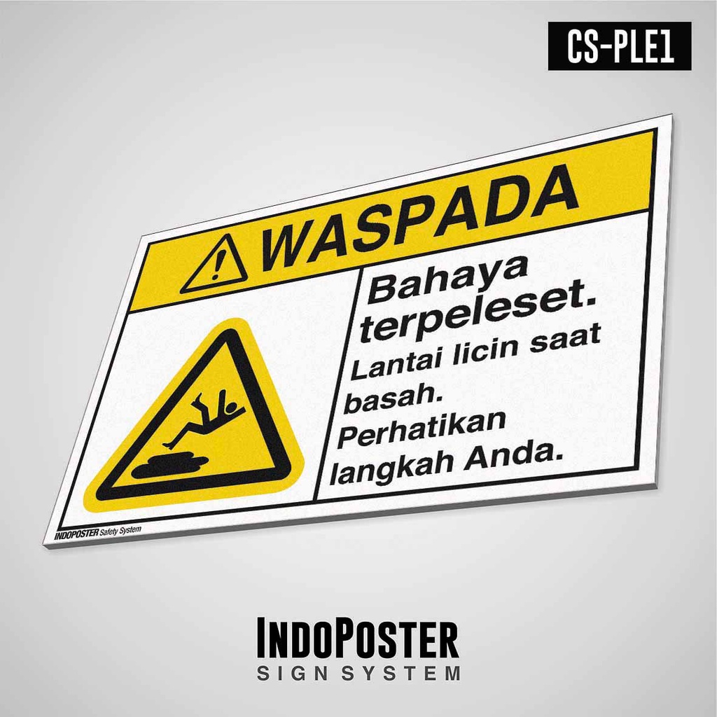 Jual Safety Sign Rambu K3 PVC ANSI Bahaya Terpeleset Perhatikan Langkah ...