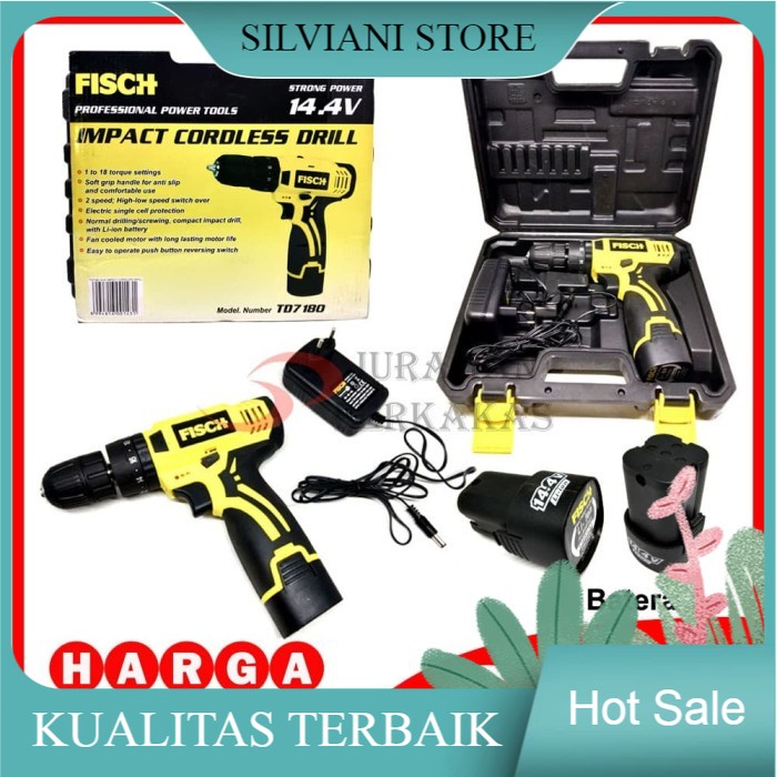 Jual Fisch Td Mesin Bor Beton Tembok Cordless Impact Drill Baterai Shopee Indonesia