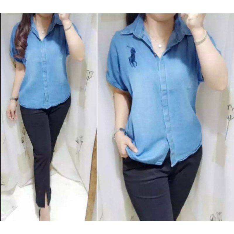 Jual SEVEN.CLOTH KEMEJA DENIM SNOW HP LENGAN PENDEK | Shopee Indonesia
