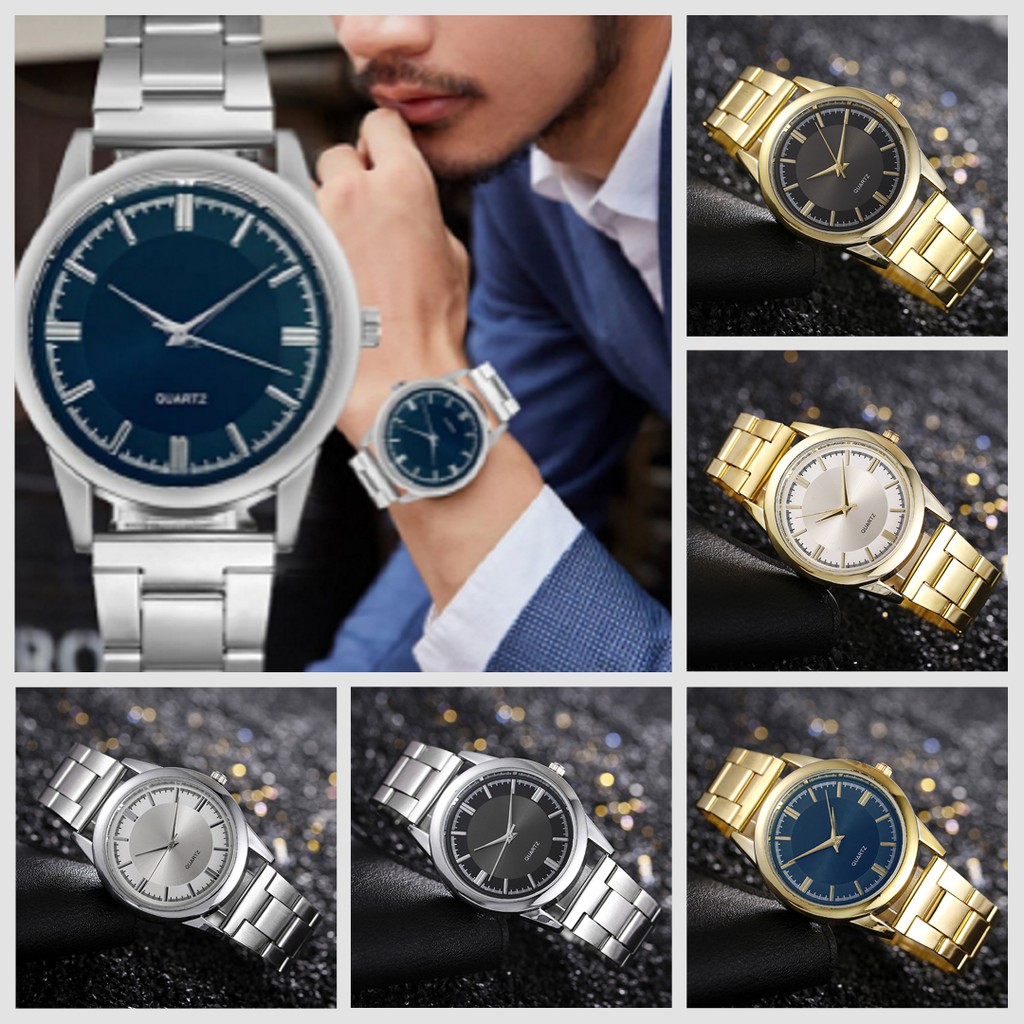 Jual Jam Tangan Pria Analog Quartz Stainless Steel Casual Fashion / Jam