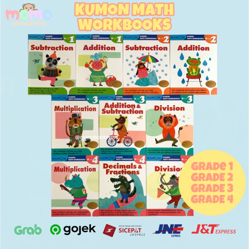 Jual [MOMO] KUMON Math Workbook Grade 1 2 3 4 | Buku Matematika ...