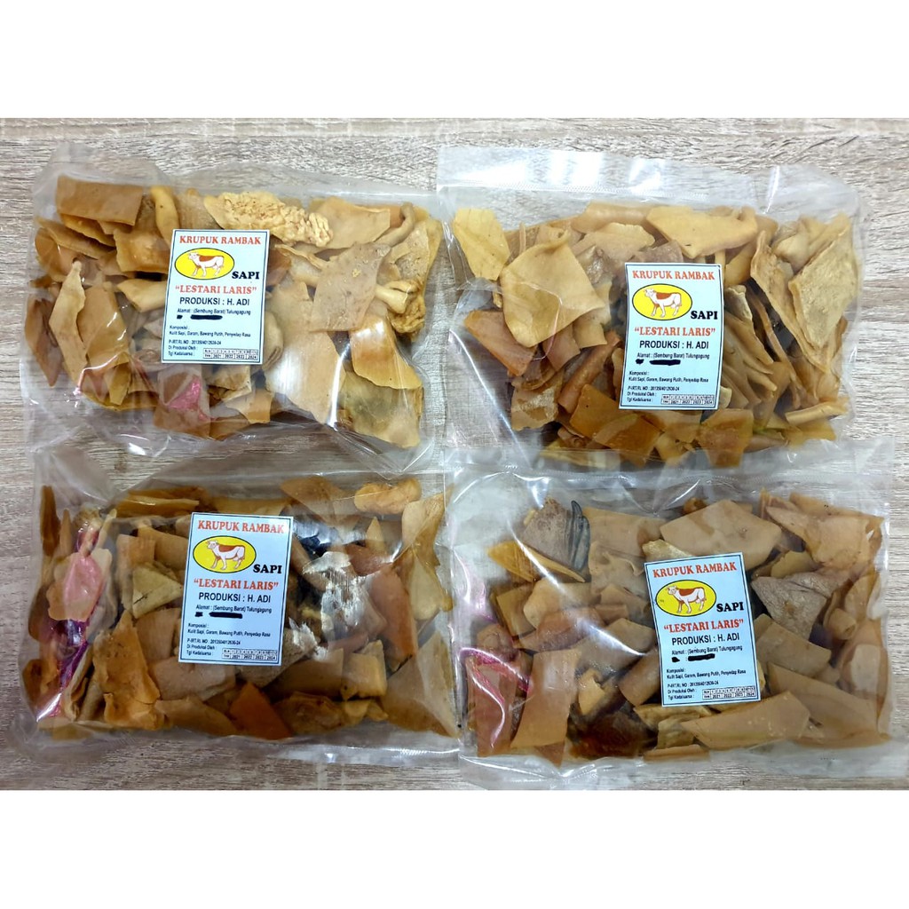 Jual Kerupuk Kulit Sapi Mentah 250 Gram Krecek Rambak Kulit Sapi Asli