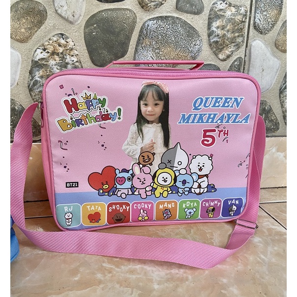 Jual Tas Goodiebag Ultah Anak Selempang Bahan Premium BT21 | Shopee ...