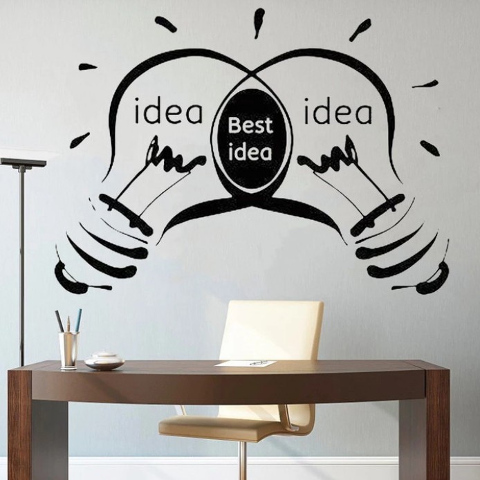 Jual Stiker Best Idea Ide Bohlam Wall Sticker Dinding Kaca Rumah Kantor ...