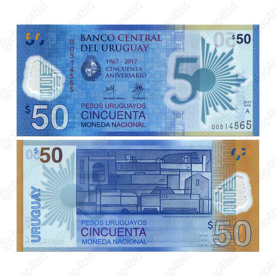 Jual URUGUAY 50 PESOS URUGUAYOS 2017 POLIMER, P#NEW UNC | Shopee