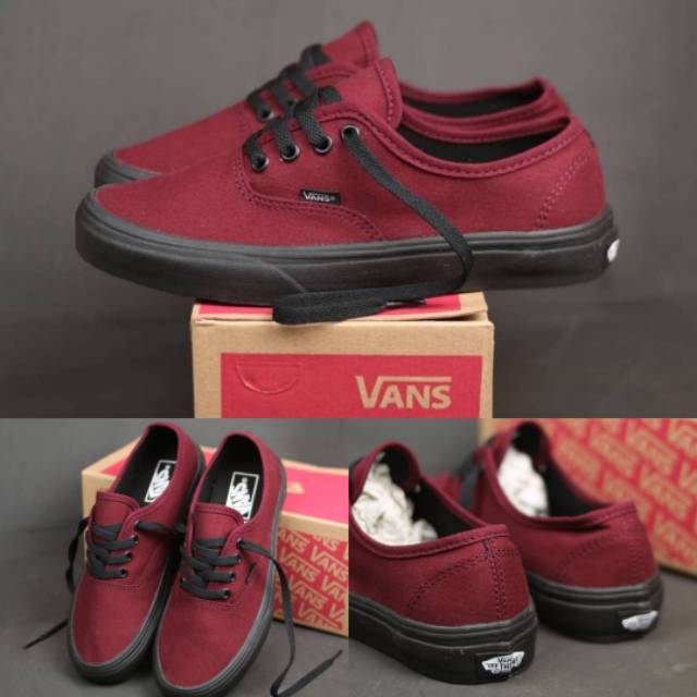 Vans authentic hotsell merah maroon