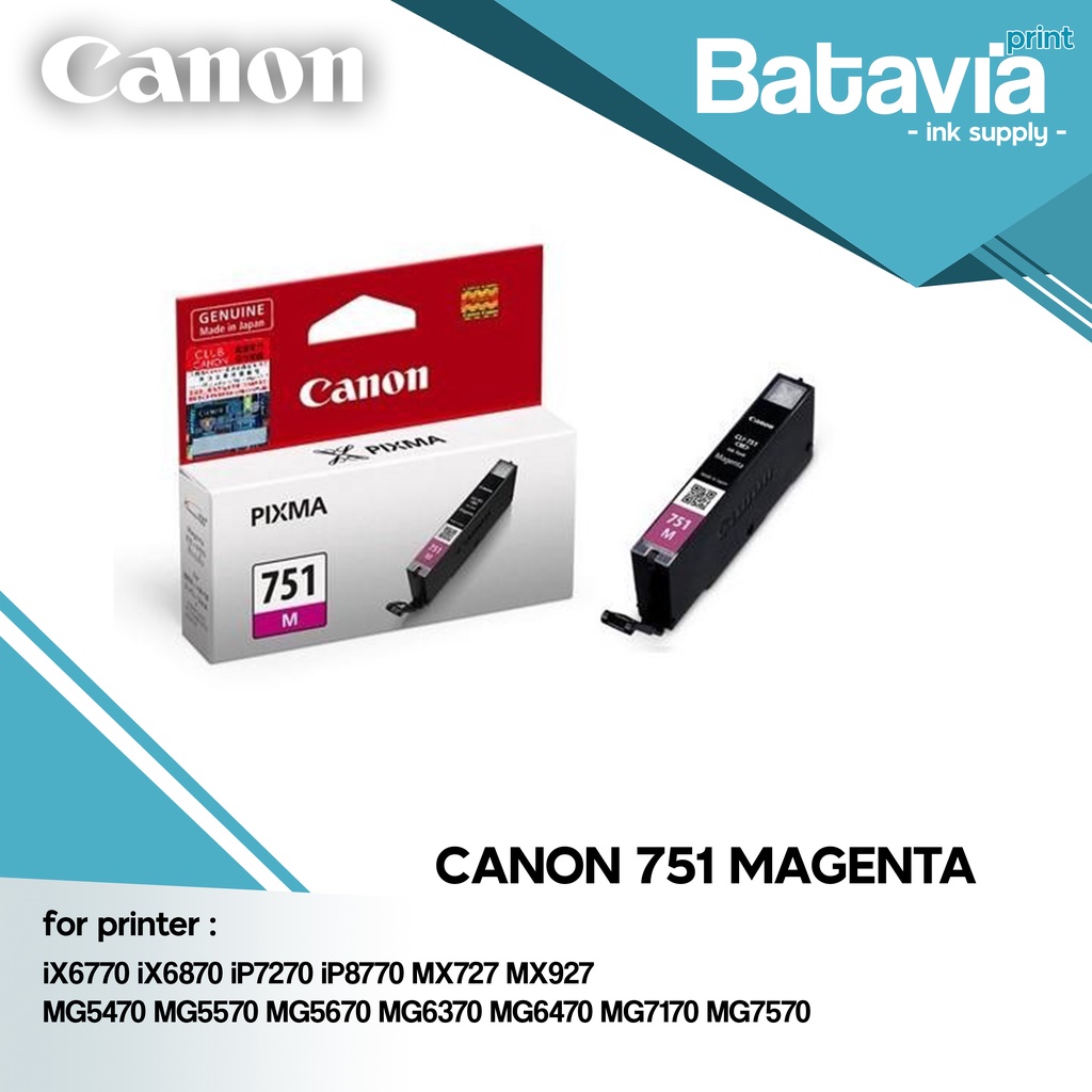 Jual TINTA CARTRIDGE CANON 750 PGBK / 751 BLACK CYAN MAGENTA YELLOW ...