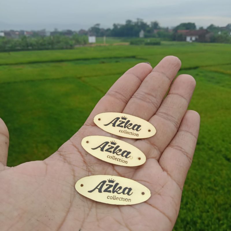 Jual LABEL PLAT HIJAB KUNINGAN/STAINLESS {MINIMAL ORDER 100 PCS ...