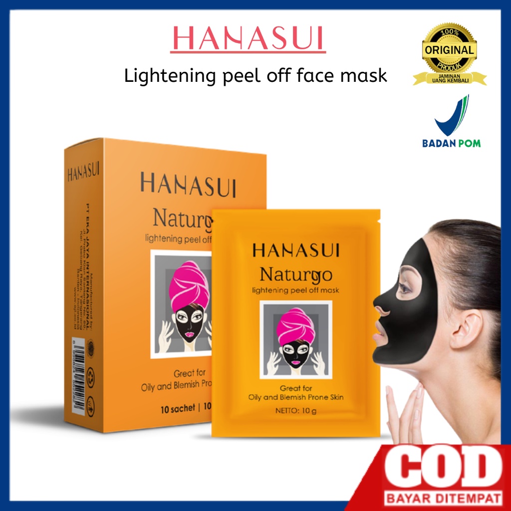 Jual Masker Wajah Hanasui Naturgo Black Peel Off Mask Anti Aging Komedo ...