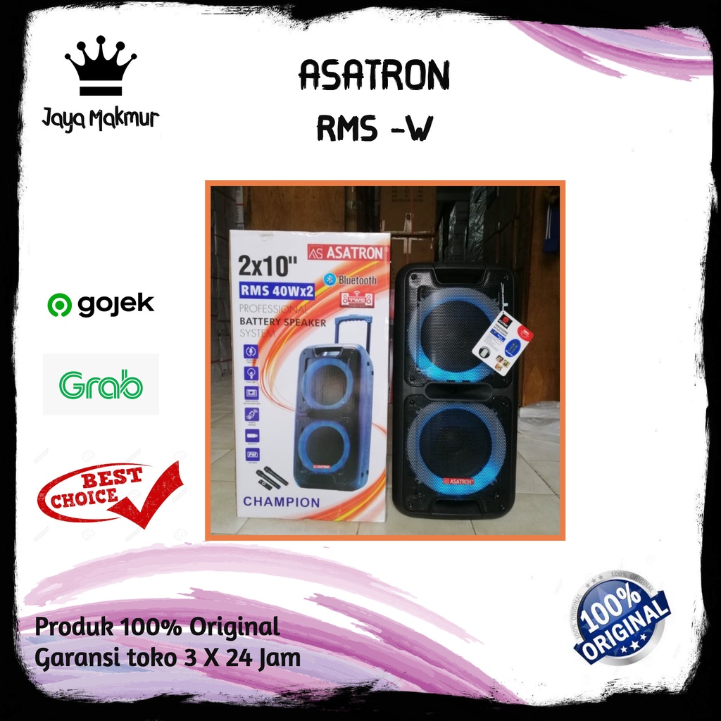 Jual Speaker ASATRON RMS 40W X 2 Speaker Portable 10 Inch / RMS 40W ...