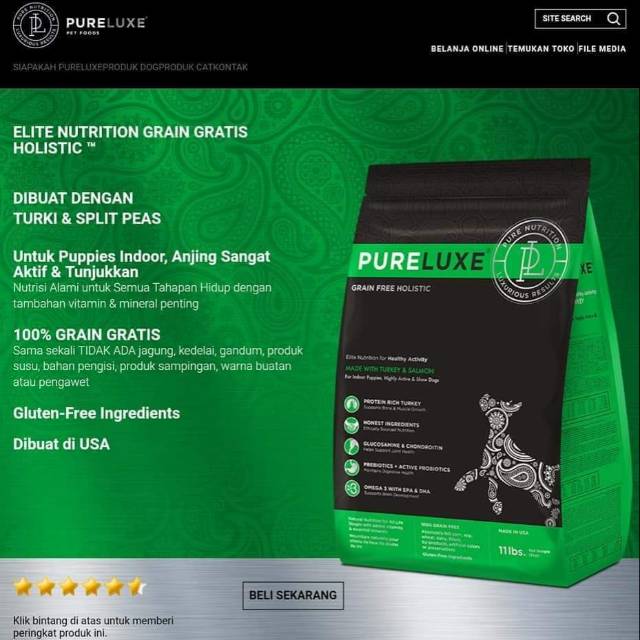 Jual Dog Food /Makanan Anjing Pureluxe Puppy 1,8kg Shopee Indonesia