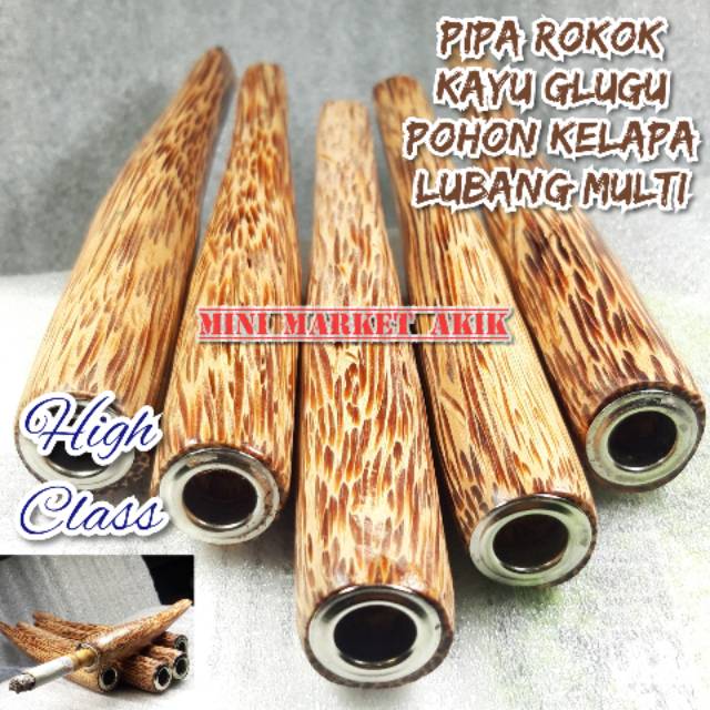 Jual PIPA ROKOK ONCE KAYU GLUGU MERAH POHON KELAPA LUBANG MULTI ...