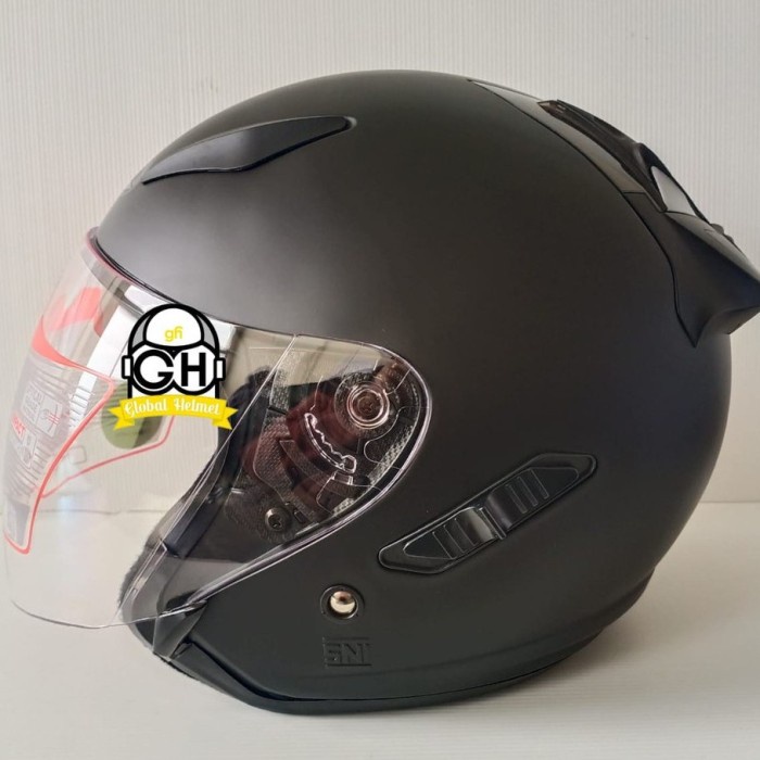 Jual Helm Shell Rover Solid Black Doff Helm Double Visor Original ...