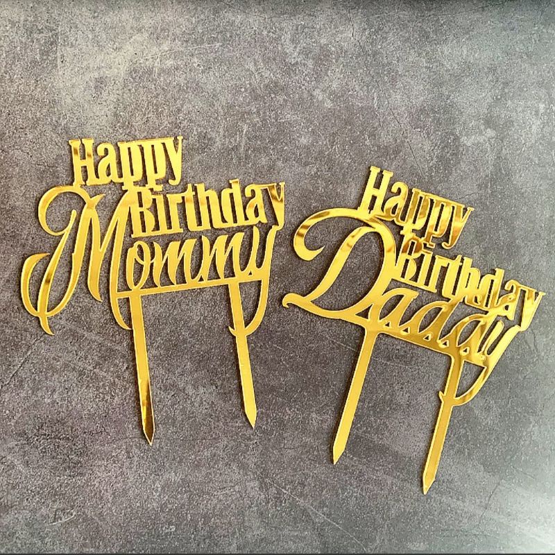 Jual CAKE TOPPER HAPPY BIRTHDAY MOMMY HBD MOM BDAY MAMA ULANG TAHUN IBU