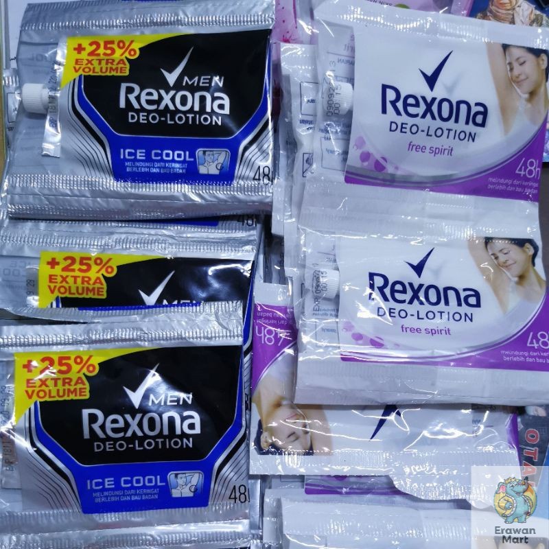 Jual 12 PCS / RENCENG rexona sachet men dry serum women deodorant cerah ...
