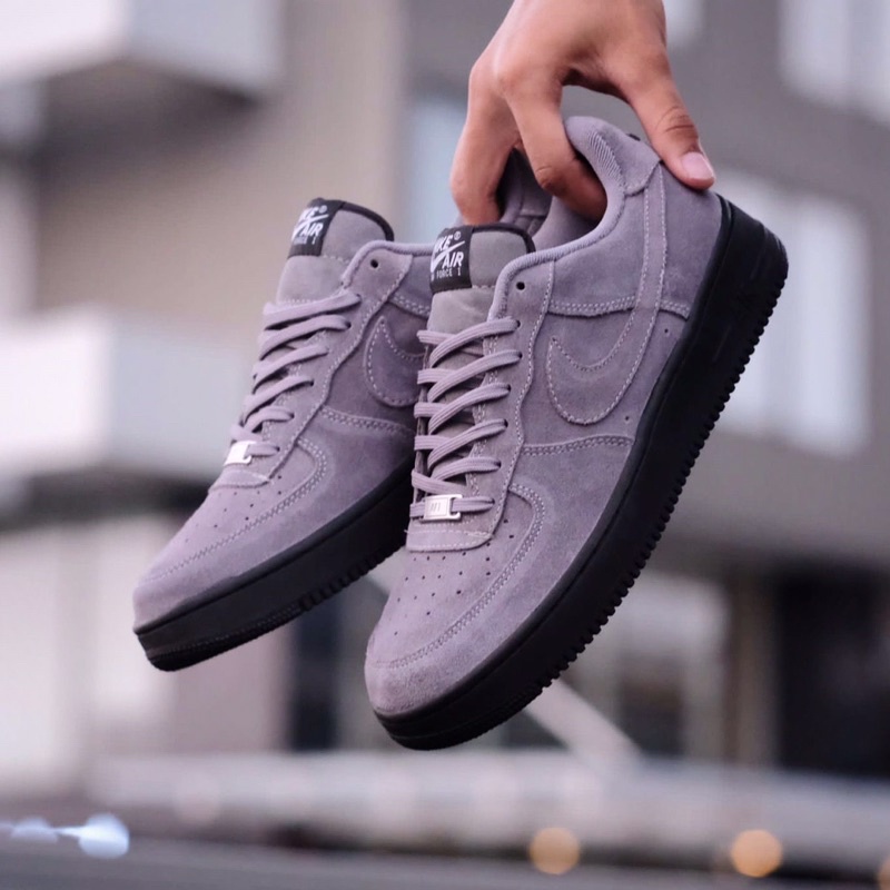 Jual NIKE AIRFORCE ONE LOW GREY GREY BLACK Shopee Indonesia