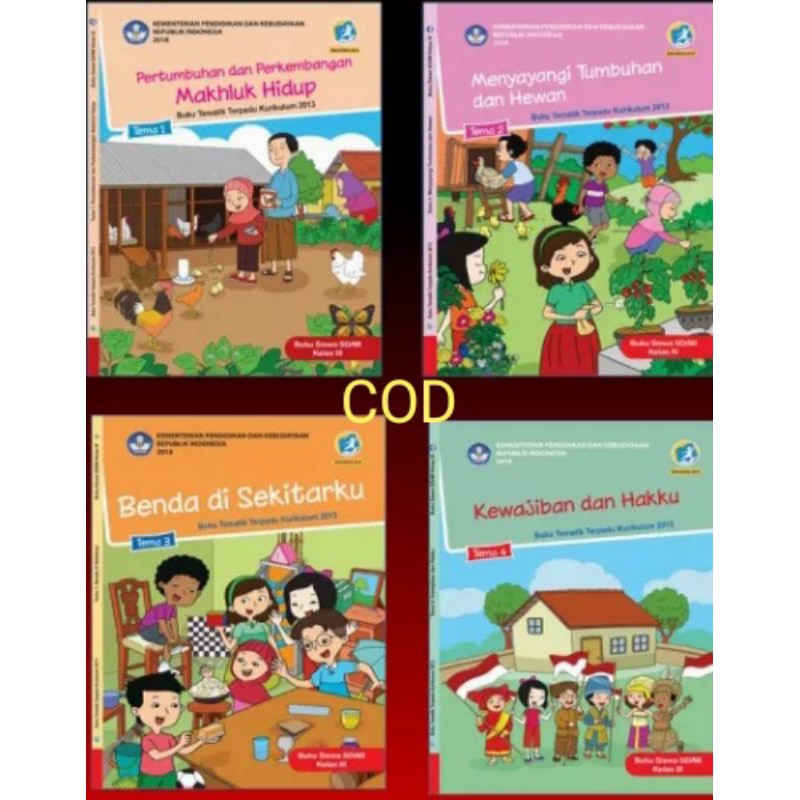Jual buku tematik kelas 3 satu paket kelas 3 tema 1234 | Shopee Indonesia