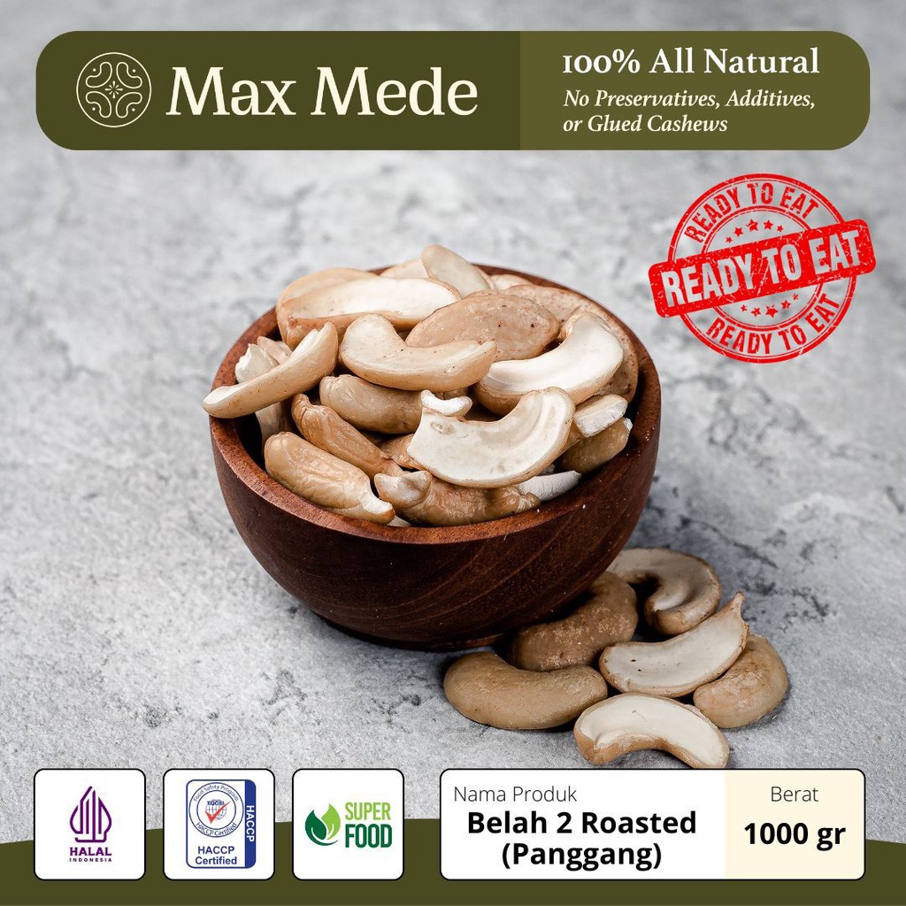Jual Max Mede - Kacang MedePanggang Premium 1KG Belah 2 | Shopee Indonesia