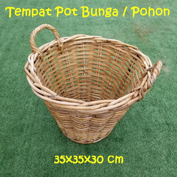 Jual Kerajinan Tangan Rotan Tempat Pot Bunga Pohon X X Cm Shopee Indonesia