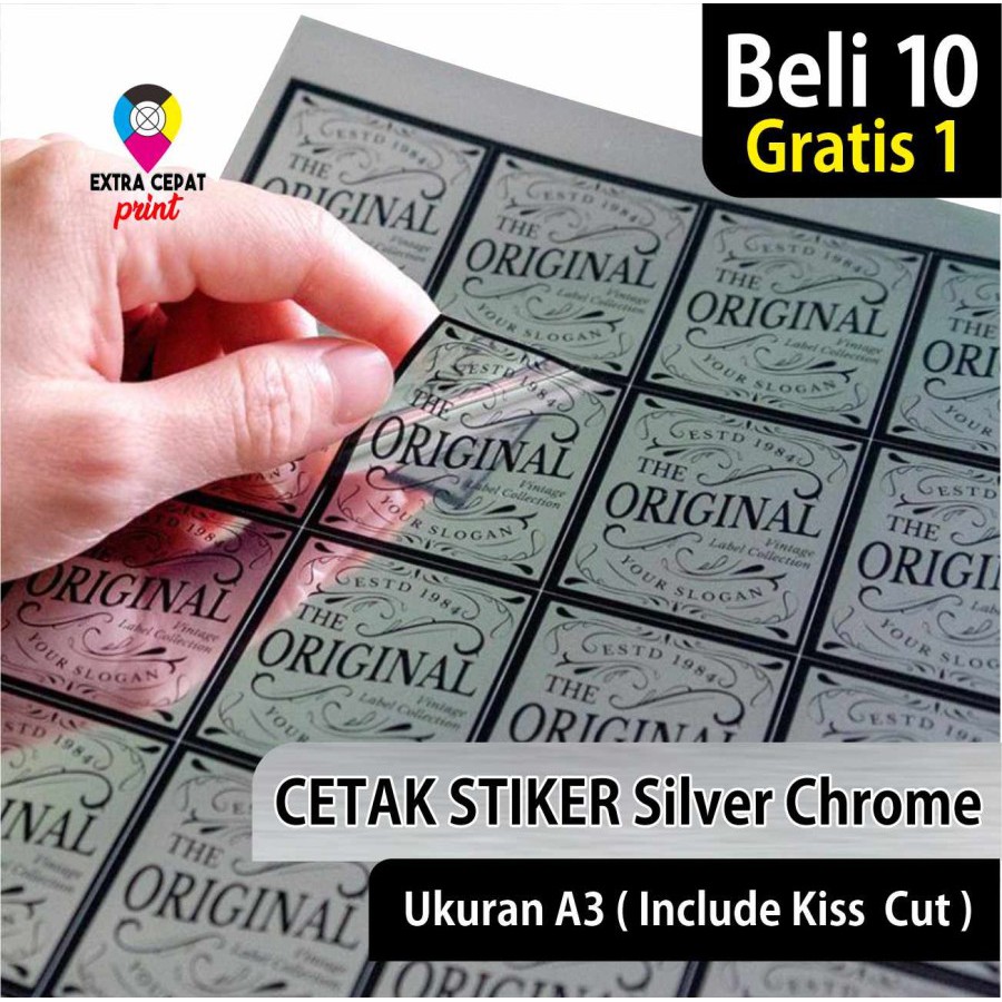 Jual Cetak Stiker Print Sticker Label Silver Chrome A3 And Kiss Cut Shopee Indonesia 2522