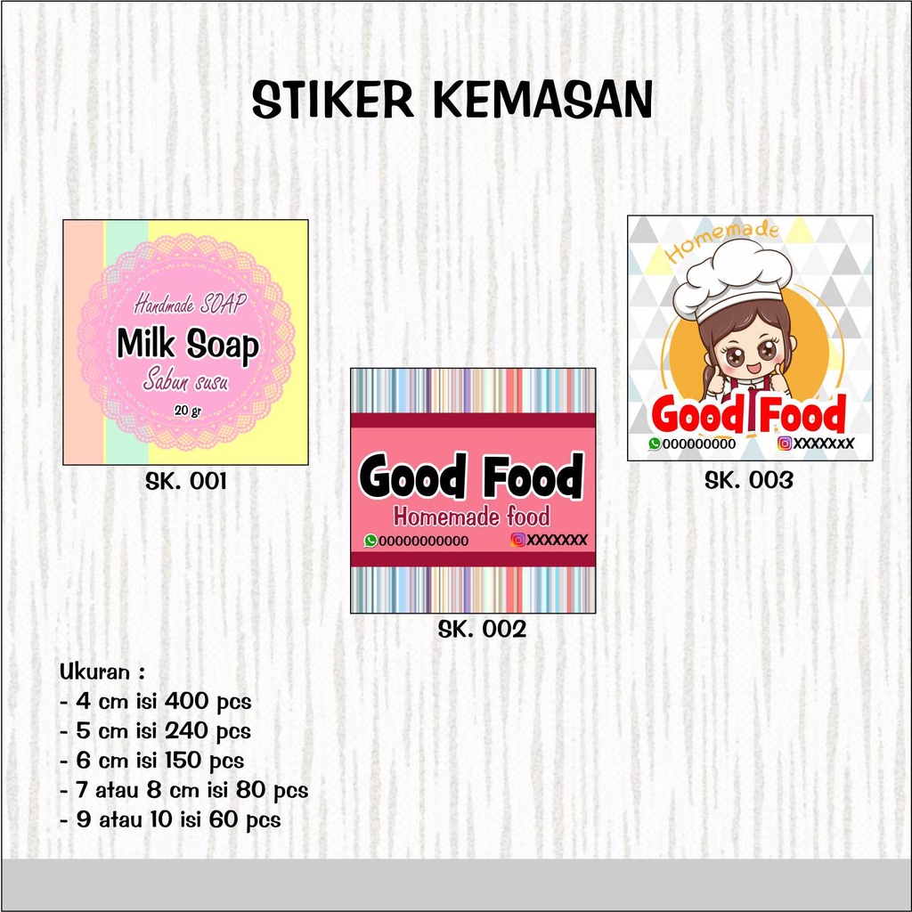 Jual CETAK STIKER KOTAK LABEL MAKANAN STICKER KEMASAN PRODUK BOTOL ...