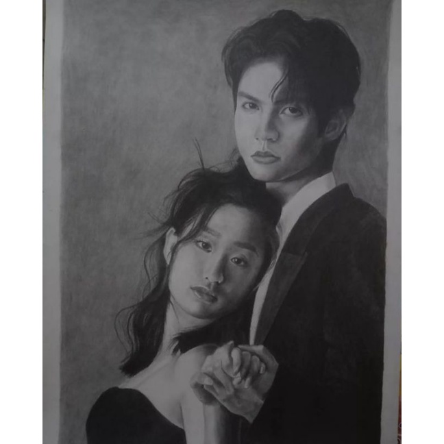 Jual Sketsa Wajah Hitam putih / gambaran wajah hitam putih / Lukisan