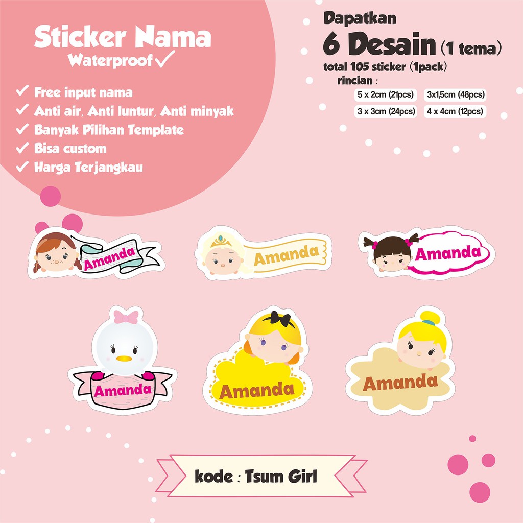 Jual stiker label nama | Shopee Indonesia