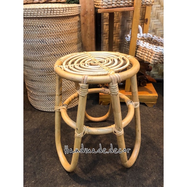 Jual stool rotan / rattan stool / stand pot / bangku taman / bangku pot ...