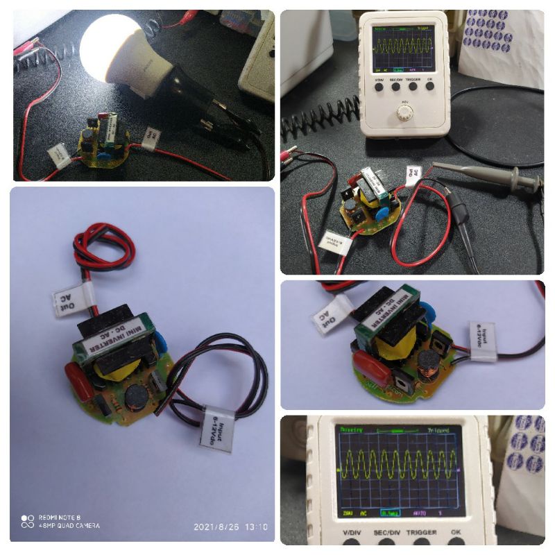 Jual mini Inverter Pure Sine Wave Joule Thief Dc to AC 25watt untuk