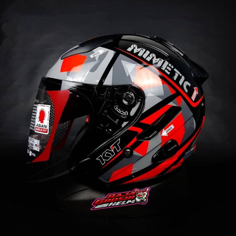 Jual Helm Kyt Galaxy Flat R Motif Black Red Fluo Original Helm Kyt Galaxy Flat Visor Motif