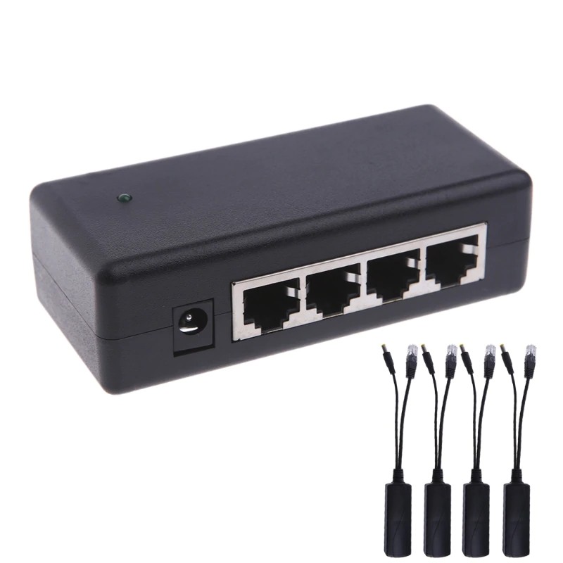 Jual Free Ongkir ya 4 Port POE Injector For CCTV Surveillance IP ...