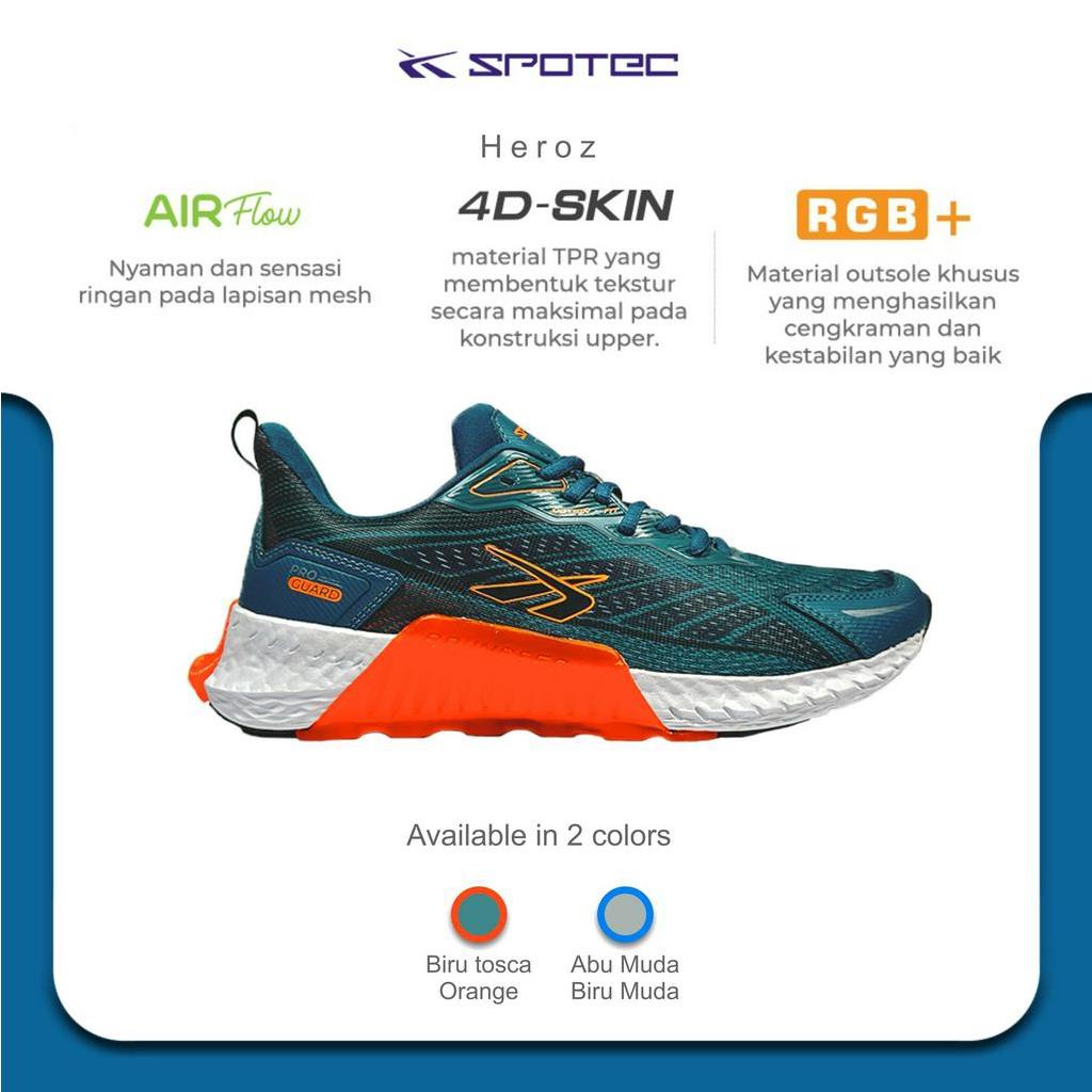 Jual SPOTEC Sepatu RUNNING Artikel HEROZ-Biru Tosca/Oranye | Shopee ...