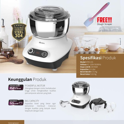 Jual KIRIN STAND MIXER 5.5 LITER KPM 155 / KIRIN