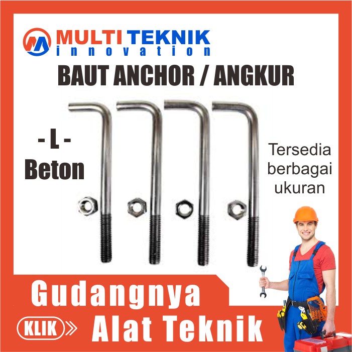 Jual Mur Baut L Beton Anchor Angkur Baja Diameter 1/2 - 5/8 - 3/4 ...