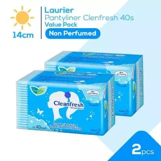 Laurier Pantyliner Cleanfresh Non Perfume 2 x 40 pcs