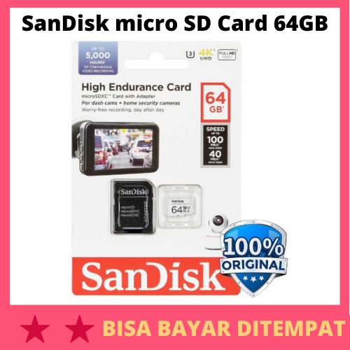Jual High Endurance micro SD Card C10 U3 V30 (100MB/s) / Kartu Memori ...