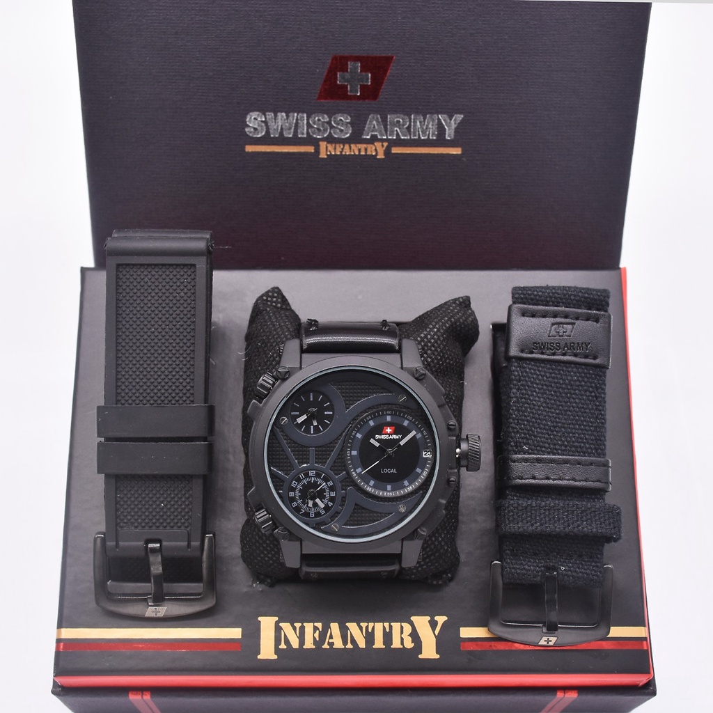 Grosir Jam Tangan Pria Fashion Swiss Made Infantry HM 1650 Tanggal Aktif COD Best Seller