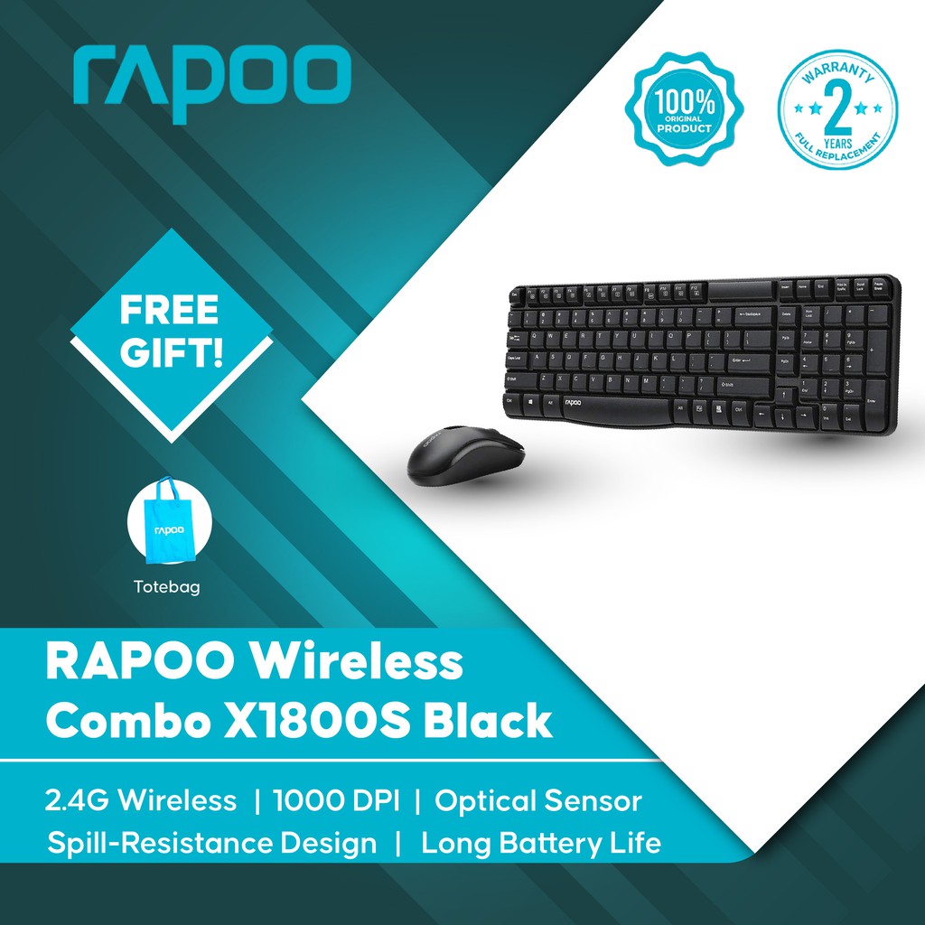 Jual Keyboard Wireless Rapoo X1800s Combo Garansi Resmi Black Shopee Indonesia 0821