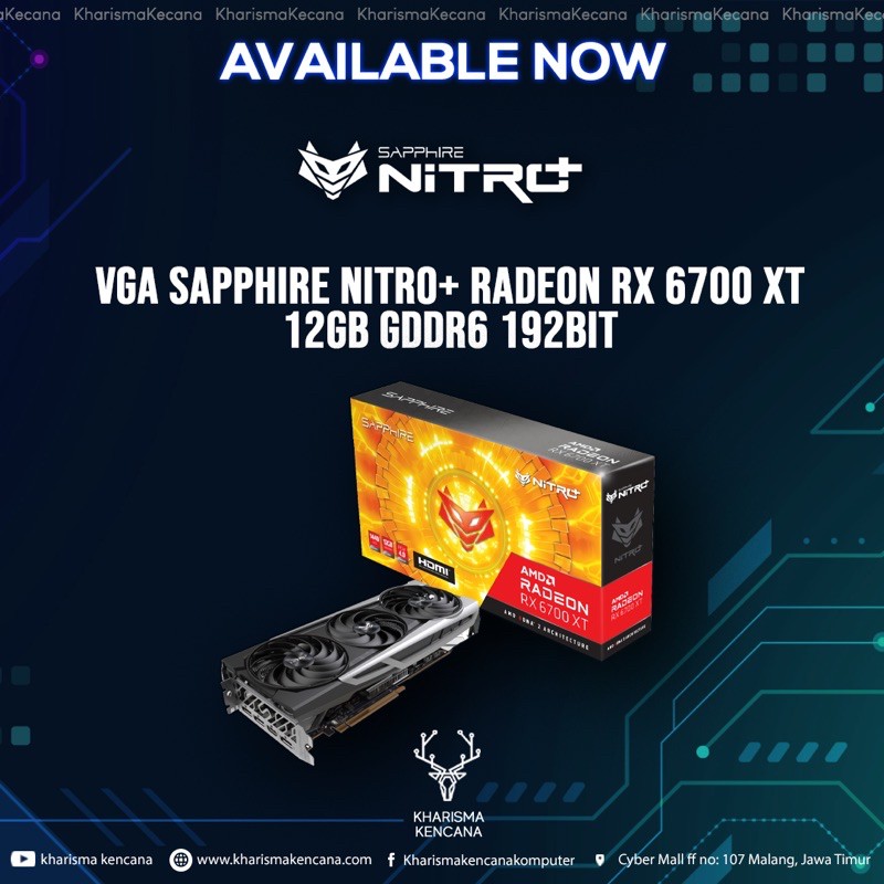 Jual Sapphire NITRO+ Radeon RX 6700 XT 12GB GDDR6 RX6700XT NITRO PLUS ...