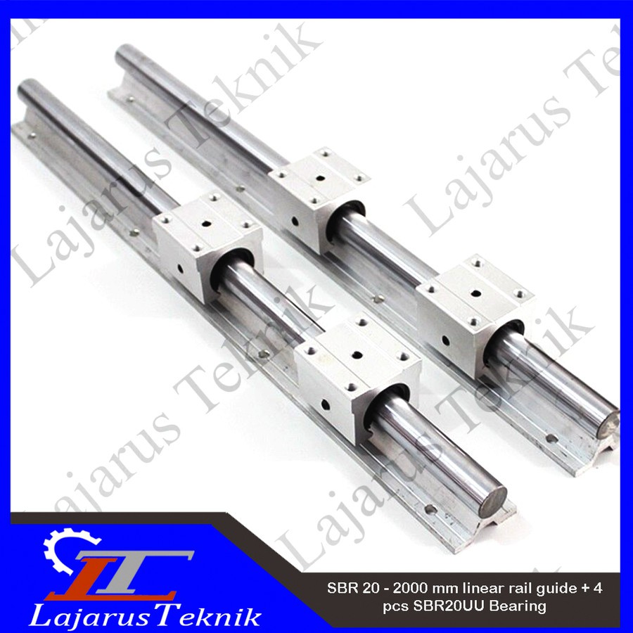Jual SBR20 / SBR 20 - 2000mm Linear Rail Guide 2PCS + SBR20UU Bearing ...