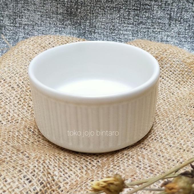 Jual RAMEKIN BOWL KERAMIK SERBAGUNA PROPS MANGKOK CANTIK MOTIF GARIS